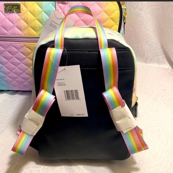 Betsey johnson rainbow quilted bag set